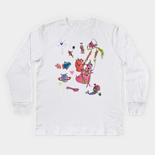 Unicorn Narwhal Galactic Party Kids Long Sleeve T-Shirt